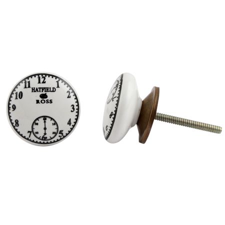 Hatfield Ross White Flat Ceramic Drawer Knob